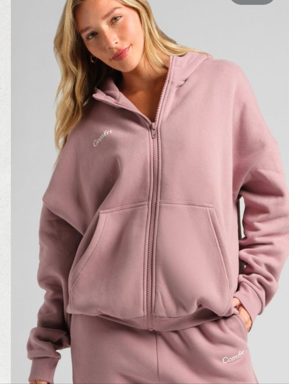 Cmfrt Cloudfit Mega Zip-Up Hoodie Jacket - Orchid Size Medium